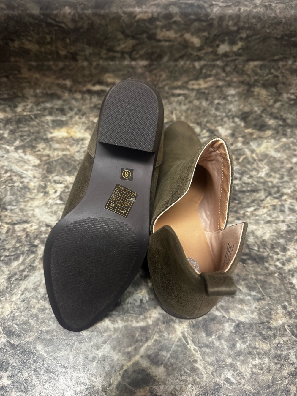 Journee Collection Olive Green Suede Pointed Toe Ankle Booties